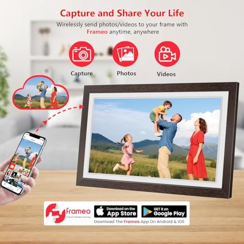 21.5" Large Frameo Digital Photo Frame, 32GB WiFi Digital Picture Frame with 1920x1080 FHD IPS Touch Screen, USB Drive/SD Card, Wall Mountable Auto-Rotate, Easy Share Photos/Videos from Anywhere - Image 2
