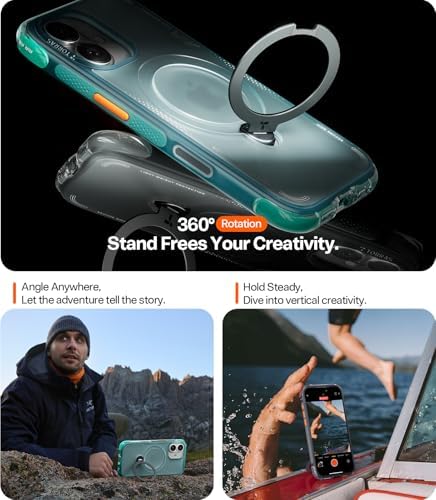 TORRAS Ostand Q3 Air for iPhone 17 Case with 360 Magnetic Stand, Fit for MagSafe, Mil-Grade Drop Tested, Camera Control Button, Shockproof Phone Case for iPhone 17 6.3'', Shadow Black - Image 4