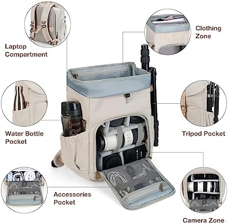 BAGSMART Camera Backpack DSLR Camera Bag Backpacks for Photographers - Image 2