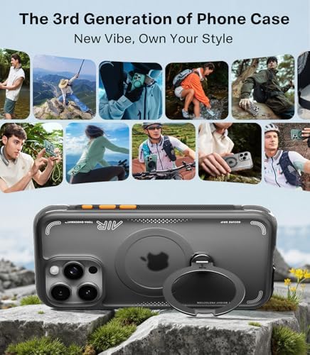 TORRAS Ostand Q3 Air for iPhone 15 Pro Max Case with Stand, Shockproof - Image 6