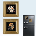 Vintage Mini Gold Magnetic Picture Frames for Refrigerator, 2-Pack Antique Magnet Photo Frames, Magnetic Photo Sleeves for Wallet Photos, Mini Art & Metal Surface Decor by curtaintiebacks