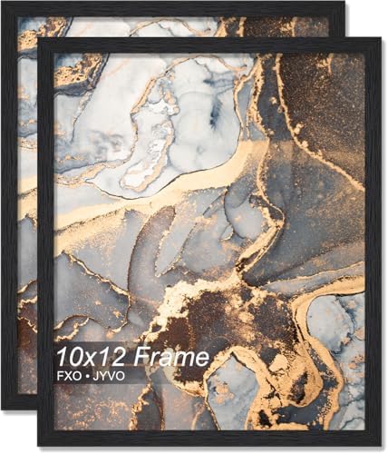 Fxojyvo 10x12 Picture Frame Set of 2 Black Engineered Wood Wall Hanging by Fxojyvo