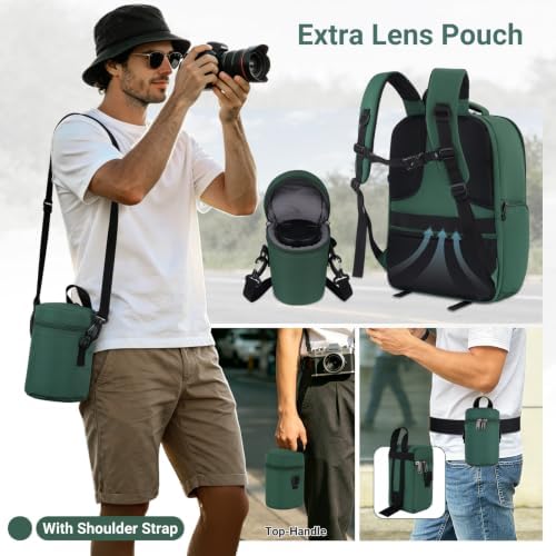 MOSISO Camera Backpack,Photography Camera Bag with Lens Pouch,Emerald Green - Image 6