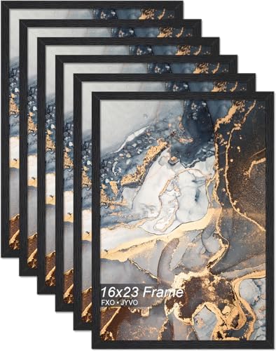 Fxojyvo 16x23 Picture Frame Set of 6 Black Engineered Wood Wall Hanging by Fxojyvo