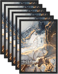 Fxojyvo 16x23 Picture Frame Set of 6 Black Engineered Wood Wall Hanging by Fxojyvo