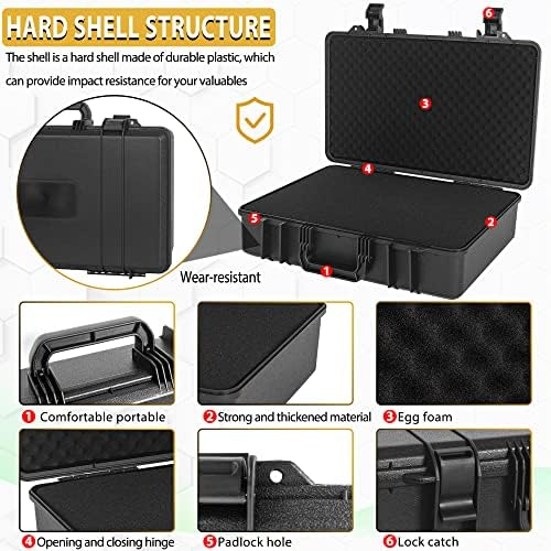 Protective Hard Case Shockproof Water-resistant with Customized DIY Foam Insert fit for Camera, etc, 20.5 X 13.5 X 5.5-Inch - Image 2