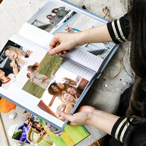 Holoary Photo Album 4x6 300 Photos, 300 Pockets 4”x6” Picture Album, Linen Fabric Cover Big Picture Book for Photos with Writing Area, 4x6 Photo Albums for Family Weddings Travel Memories(Blue) - Image 5