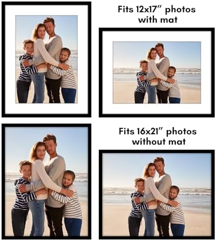 Americanflat 16x21 Poster Frame 5-Pack - Matted to 12x17 - Black - Image 4
