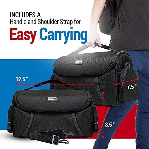 Vidpro DSLR and Video Camera Gadget Bag - Large Protective Case Includes Padded Dividers Handle and Shoulder Strap Compatible with Most Camera Brands Fits 1-2 DSLR Cameras 4 Lenses and Accessories - Image 7