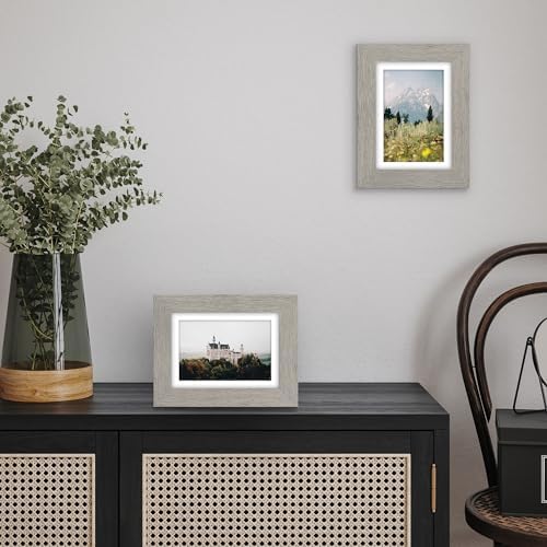 Americanflat 5x7 Picture Frame - Matted to 4x6 - Grey Wood - Image 4