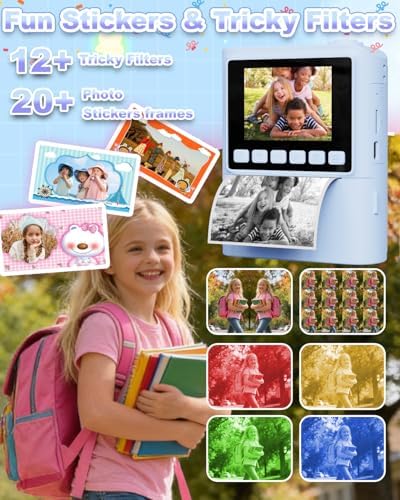 Instant Print Camera for Kids, 1080P Instant Digital Print Cameras for Toddler, Portable Toy for 4 5 6 7 8 9 10 Year Old Girl, Christmas Birthday Gifts for Girls Boys with SD Card Blue - Image 5