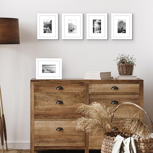 Americanflat 6x8 Picture Frame 5-Pack - Matted to 3x5 - White - Image 5