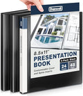 Dunwell Presentation Binder 24-Pocket, 8.5x11 Plastic Sleeves,3 Pack, Black by Dunwell