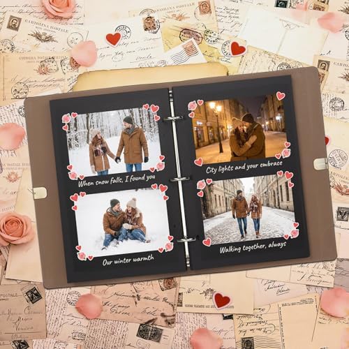 Vienrose Photo Album Scrapbook Kit, 9x6.5 Inch, 60 Pages, Black - Image 2