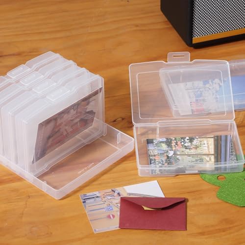novelinks 6 Pcs 4"x6" Plastic Photo Storage Boxes with Tray (Clear 2Pack) - Image 3