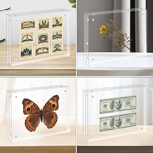 Egofine 6x8 Acrylic Frames 3 Pack, 20mm Thicker Frameless Clear Picture Frames, Double Sided Magnetic Picture Frames, Free Standing Desktop Display - Image 7