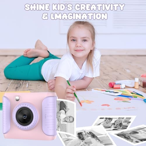 Kids Instant Print Camera,Christmas Birthday Gifts for Girls and Boys,1080P HD Video Digital Kids Camera with Print Paper&32G Card,Toddler Toy for 3-14 Years Old (Pink) - Image 7