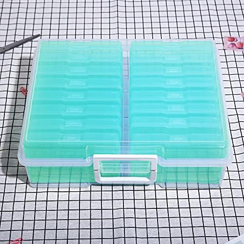 4" x 6" Photo Storage Case with Handle, 16 Inner Photo Organizer Keeper, Extra Large Storage Picture Boxes, Seed Storage, Transparent Craft Keeper (Green) - Image 6