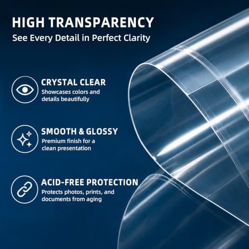 Falling in Art 100 Pack Acid Free Crystal Clear Sleeves Bags for 5x7 - Image 4
