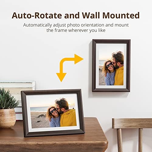 Dragon Touch Digital Picture Frame WiFi 10 inch IPS Touch Screen Digital Photo Frame Display, 32GB Storage, Auto-Rotate, Share Photos via App, Email, Cloud, Classic 10 Brown - Image 5
