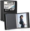 Dunwell 4x6 Photo Album & Art Portfolio Binder, 24 Clear Sleeves, Black by Dunwell