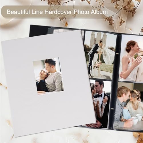 Artmag Fabric Photo Album 4x6 400 Large Capacity for Family Wedding Anniversary Linen Album Holds 400 Vertical Photos (400 Pockets, White) - Image 4
