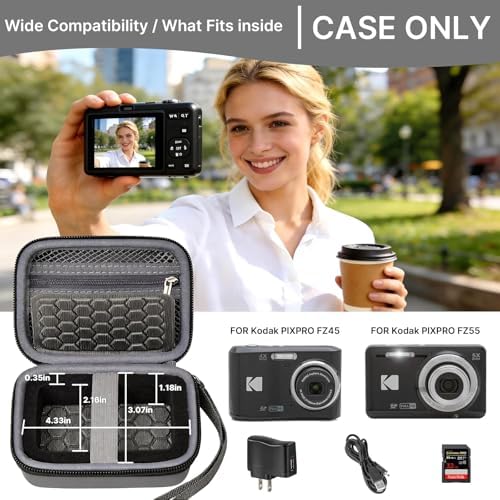 Comecase Digital Camera Case for KODAK PIXPRO FZ55 FZ45 FZ53 FZ43,Dark Grey - Image 2