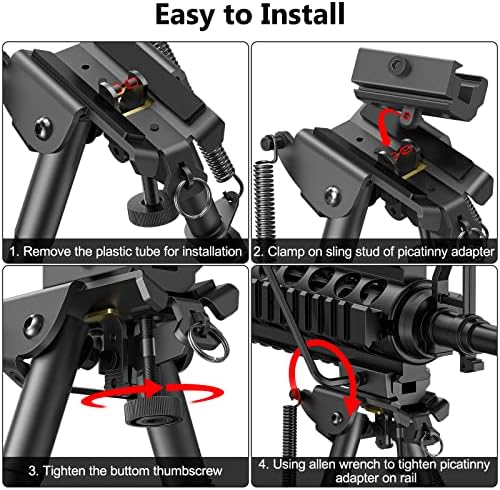 CVLIFE 6-9 Inches Bipod Adjustable Spring Return with Picatinny Adapter - Image 5