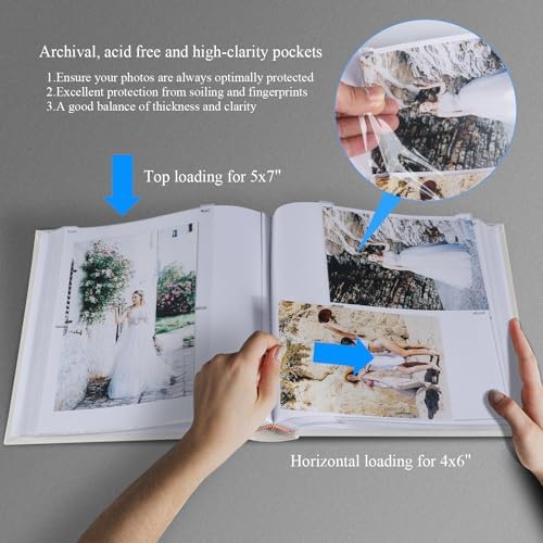 1DOT2 Photo Album with Writing Space, 100 Pages, Linen Cover, Beige - Image 2