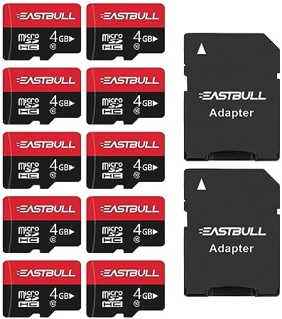 EASTBULL 4GB 10-Pack of Micro SD Cards Class 10 UHS-I U1 SDHC SD Cards Pack by EASTBULL