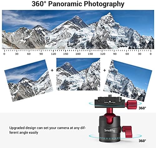 SmallRig 360 Rotating Panoramic Tripod Ball Head, Max Load 5kg / 11lbs - Image 2