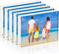 Meetu Acrylic Picture Frame 3.5 x 5 inch,5 Pack Clear Freestanding Double Sided 20mm Thickness Frameless Magnetic Photo Frames Desktop Display with Gift Box Package by Meetu