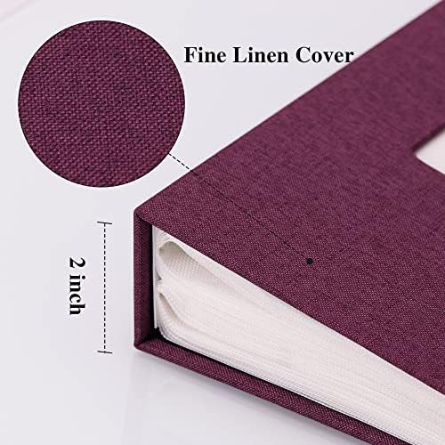 Vienrose 4x6 Photo Album,300 Pockets,Linen Cover with Window,Purple - Image 4