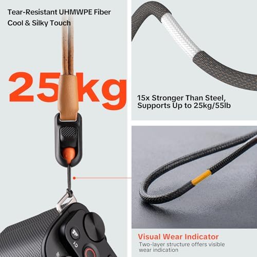 PGYTECH Camera Wrist Strap Slim Leather Vintage Style, Quick Release - Image 6
