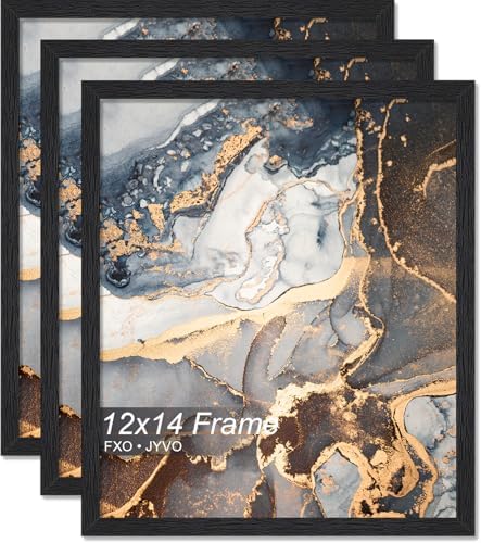 Fxojyvo 12x14 Picture Frame Set of 3 Black Engineered Wood Wall Hanging by Fxojyvo