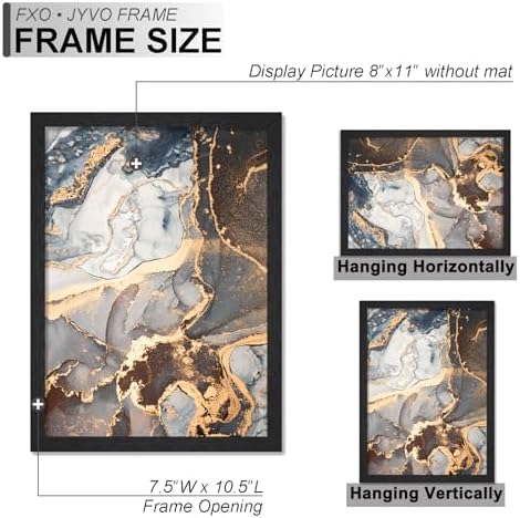 8x11 Picture Frame Set of 2 Black Engineered Wood Tabletop/Wall Hanging - Image 4