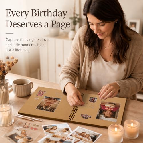 10x10 Inch DIY Scrapbook Album 100 Pages (50 Sheets), Hardcover Kraft Paper - Image 5