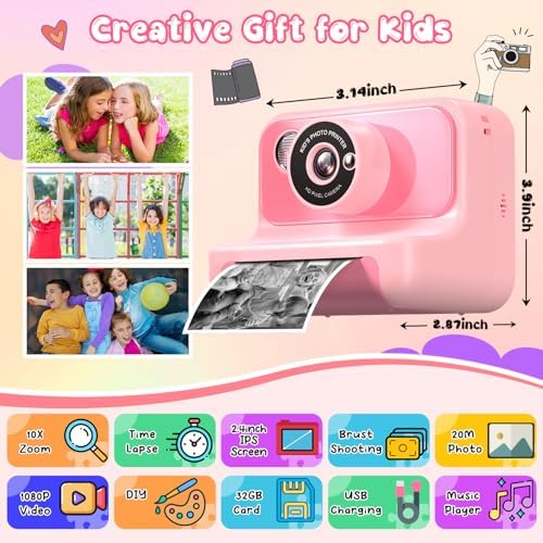 Kids Camera Instant Print, Kids Camera 1080P HD Video Digital Camera - Image 2