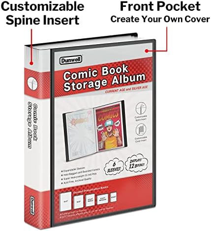 Dunwell Comic Book Storage Album, 6 Sleeves, Acid-Free Binder - Image 4