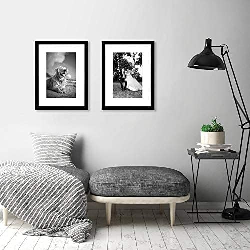 Americanflat 12x16 Picture Frame with Shatter-Resistant Glass - Set of 2 - Use as 8x12 Frame with Mat or Display 12x16 Photo Without Mat - Signature Collection - Picture Frames for Wall - Black | Engineered Wood construction, Shatter-resistant glass, h... - Image 5