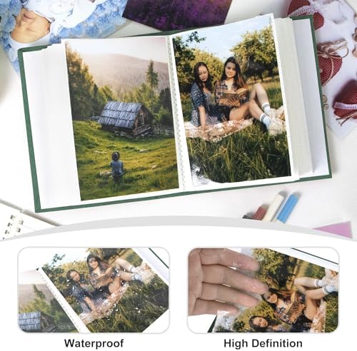 Holoary Photo Album 4x6 100 Photos, 100 Pockets 4”x6” Picture Album, Linen Fabric Cover Picture Book for Photos, 4x6 Photo Albums for Family Weddings Travel Memories(Dark Green) - Image 4
