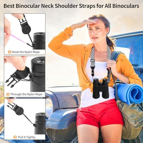 FIEIL Nylon iPad Strap, Adjustable Camera Neck Strap, Comfortable Shoulder Strap for iPad, Cellphone Tablet, Camera, Laptop, Binocular, Luggage Bag (Black and White Checkered Universal Neck Lanyard) - Image 4