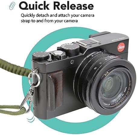 Foto&Tech Small Quick Release Adapter Clip for Camera with Round Lugs for Camera Strap, 33lb Breaking Force (1 Set, Gray) - Image 2