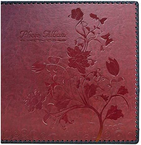 Wine Red Large Self-Adhesive Photo Album, PU Leather Cover by Unknown