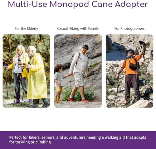 Monopod Handle Adapter Walking Stick Cane Monopod Head Attachment Converter Trekking Pole Handle Grip for Hiking Climbing Photography - Image 6