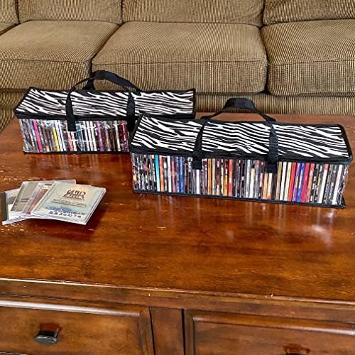 Evelots CD Storage Bags, 2 Pack, Holds 96 CDs, Zebra Print - Image 5