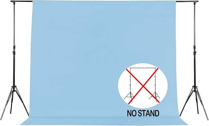 Joccun 8X10 FT Light Blue Backdrop Background for Photography,Polyester Backdrop Curtain Background Screen for Photography,Photoshoot,Video Recording,Studio(8X10ft,Light Blue) - Image 2