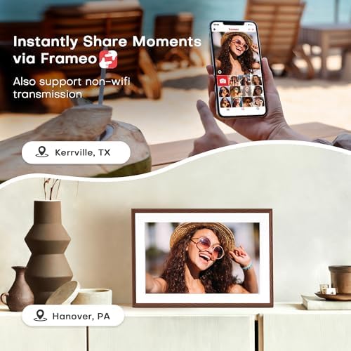 Frameo 10.1" Digital Picture Frame WiFi 32GB, Birthday Gifts for Mom, Women - Image 4