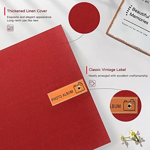 Popotop Large Photo Album Self Adhesive 4x6 5x7 8x10 Scrapbook Album DIY Picture Book,Gifts for Mom,Family Baby and Wedding,with Metal Pen and Plastic Board - Image 3