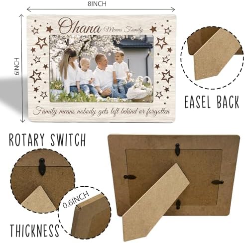 Family Picture Frame Gifts - Hawaiian Gifts - Family Wooden Photo Frame 4x6, Gift for Mom Dad Grandma Grandpa - Image 2